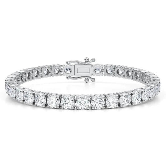 Round Lab-Grown Diamond 17.00 Carat 7" Tennis Bracelet in 14K White Gold D VS DailySale
