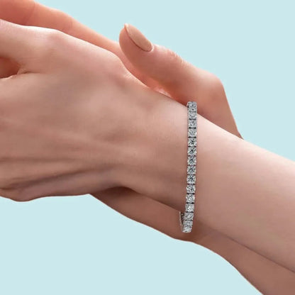 Round Lab-Grown Diamond 17.00 Carat 7" Tennis Bracelet in 14K White Gold D VS DailySale