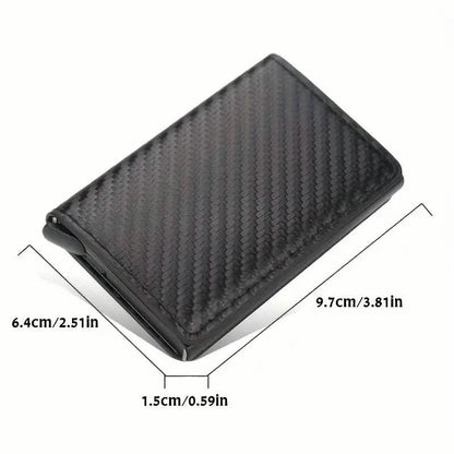 Carbon Fiber Credit Card Holder RFID Blocking, Slim Pop Up Minimalist Wallet DailySale
