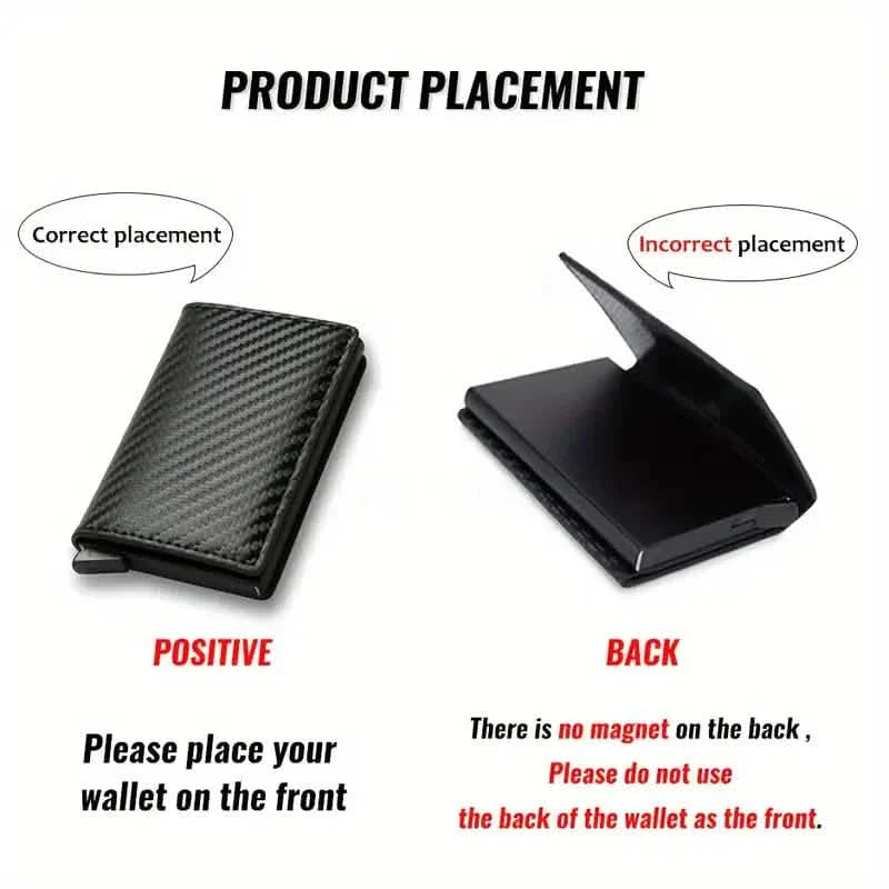 Carbon Fiber Credit Card Holder RFID Blocking, Slim Pop Up Minimalist Wallet DailySale