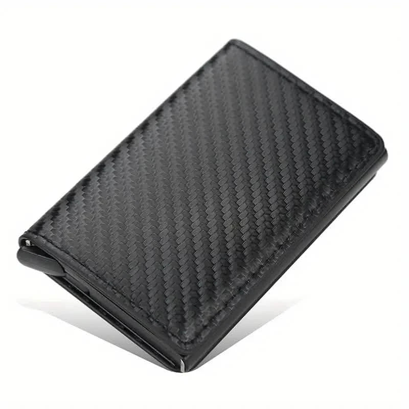 Carbon Fiber Credit Card Holder RFID Blocking, Slim Pop Up Minimalist Wallet DailySale