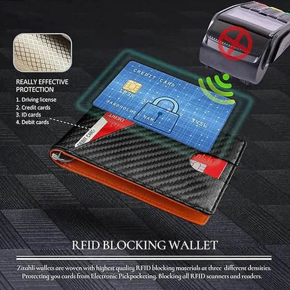 Carbon Fiber Rfid Men Wallets Bi-fold Vallet Billfold DailySale