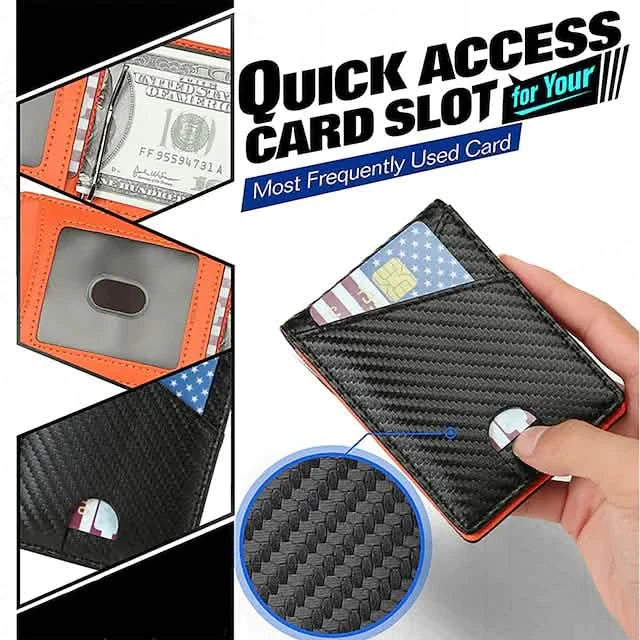 Carbon Fiber Rfid Men Wallets Bi-fold Vallet Billfold DailySale