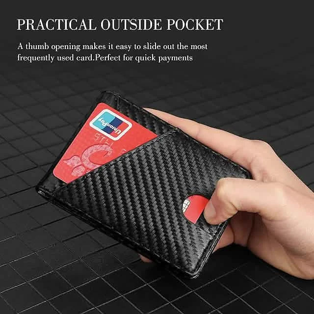 Carbon Fiber Rfid Men Wallets Bi-fold Vallet Billfold DailySale