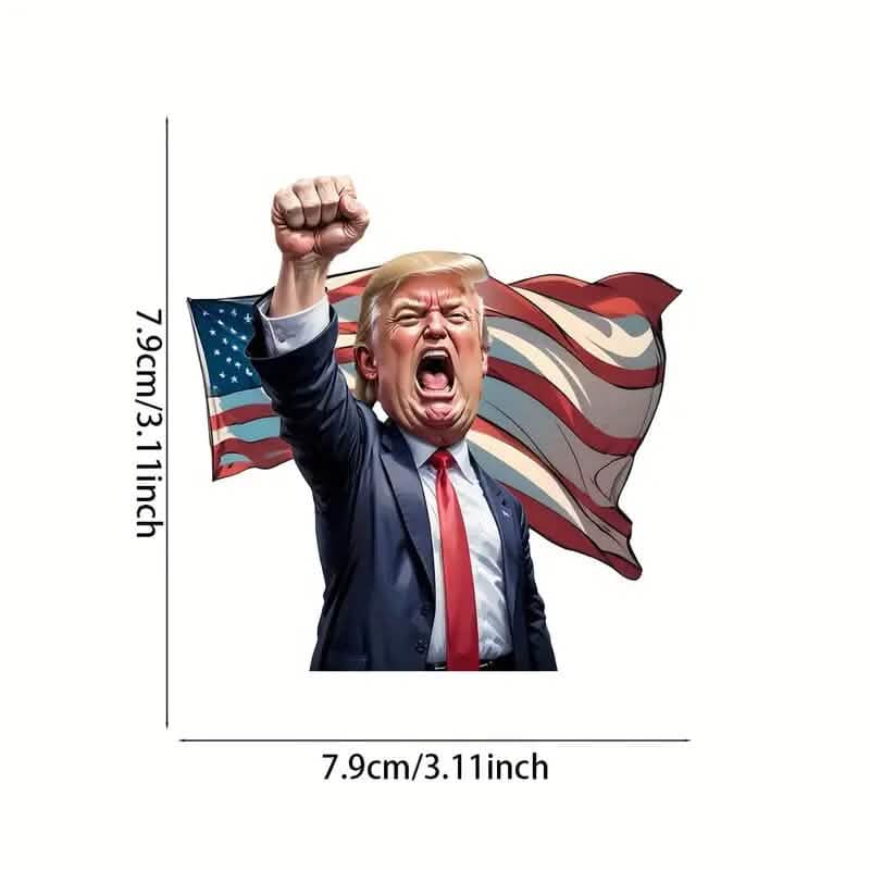 Caricature Style Trump Shouting Make America Great Again Acrylic Christmas Decorations DailySale