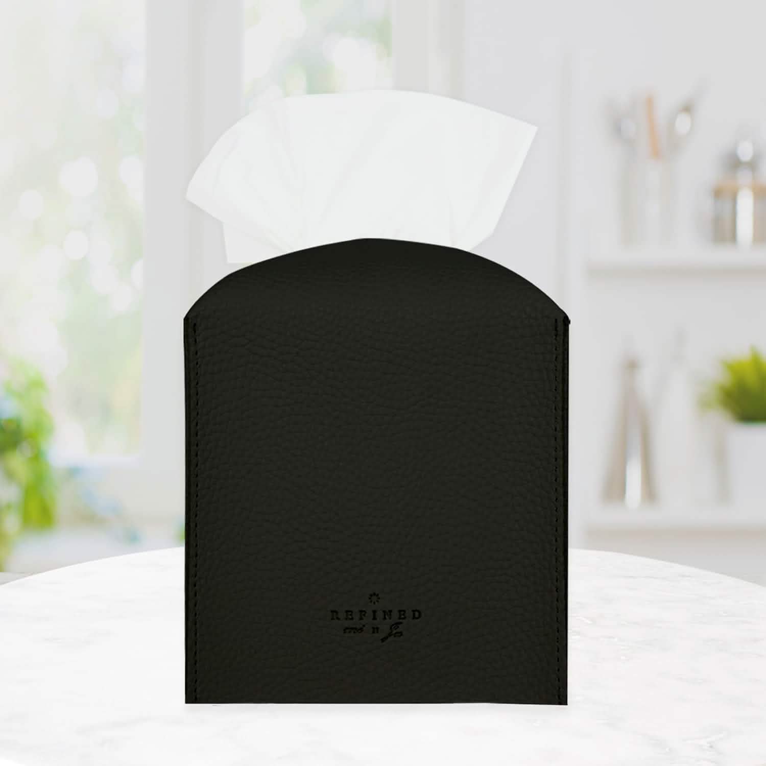 Carrotez Modern PU Leather Square Tissue Box Holder DailySale