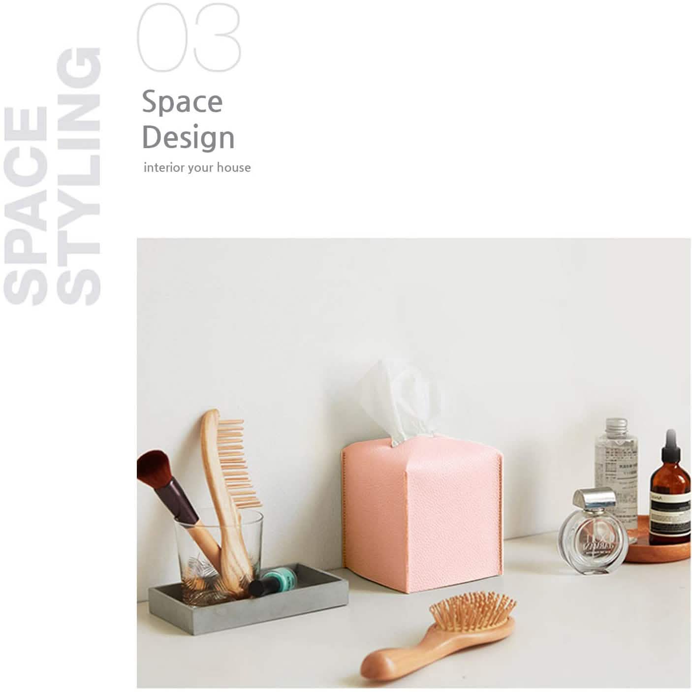 Carrotez Modern PU Leather Square Tissue Box Holder DailySale