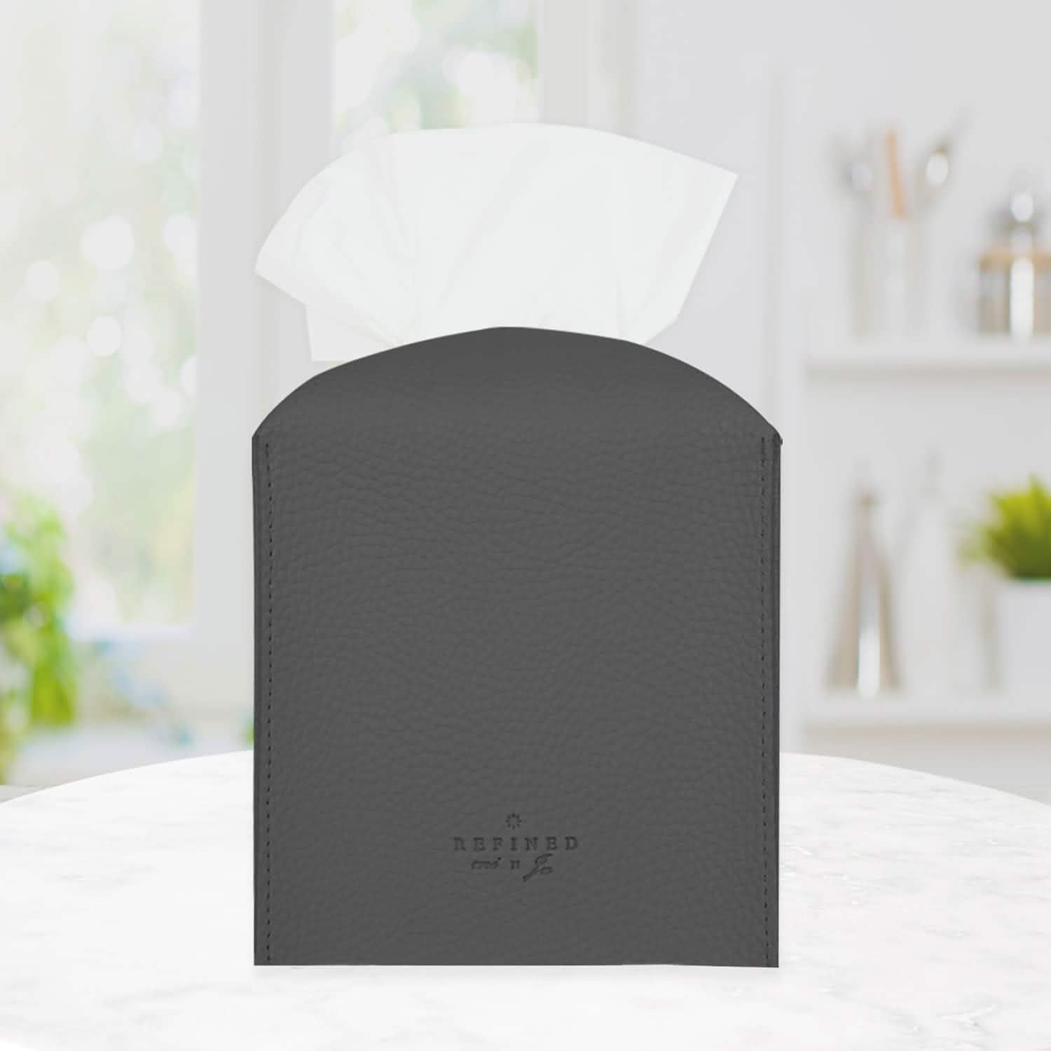 Carrotez Modern PU Leather Square Tissue Box Holder DailySale