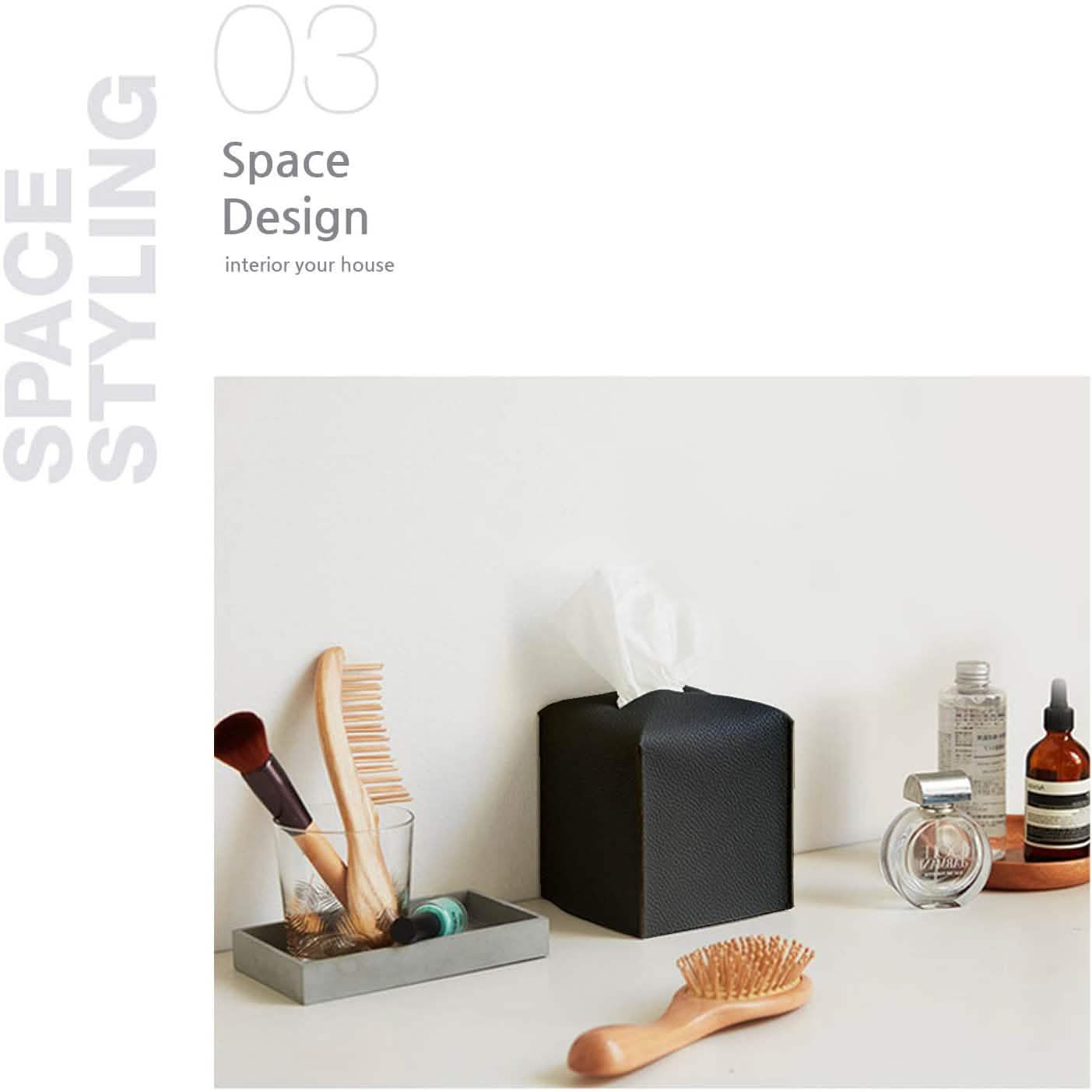 Carrotez Modern PU Leather Square Tissue Box Holder DailySale