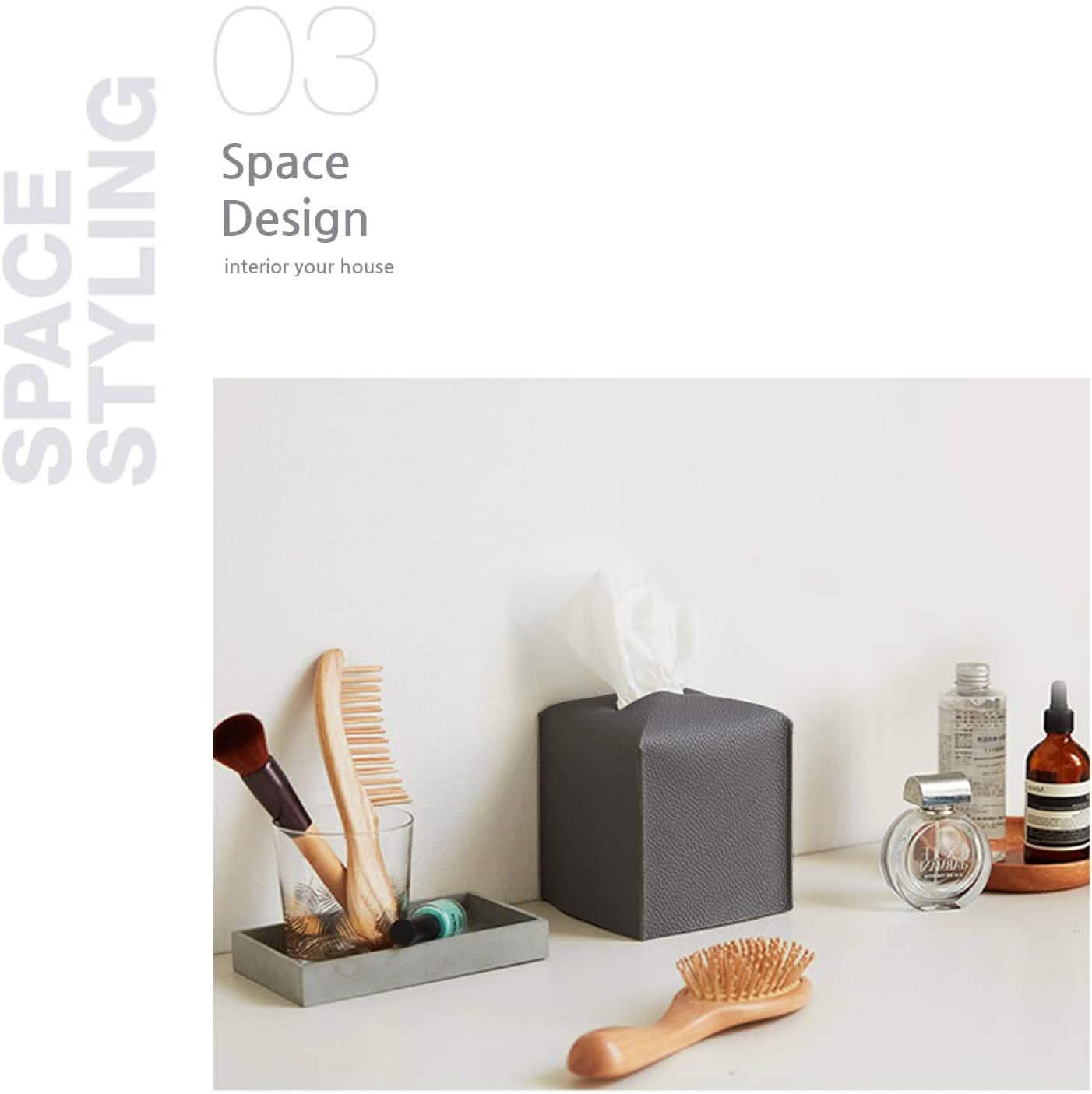 Carrotez Modern PU Leather Square Tissue Box Holder DailySale