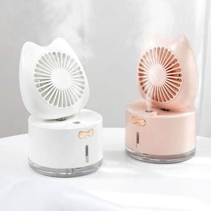 Cartoon Cat Fan Humidifier USB Charging Desktop Mute Hydrating Humidifier DailySale