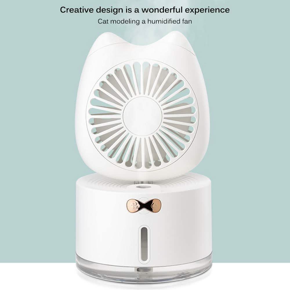 Cartoon Cat Fan Humidifier USB Charging Desktop Mute Hydrating Humidifier DailySale