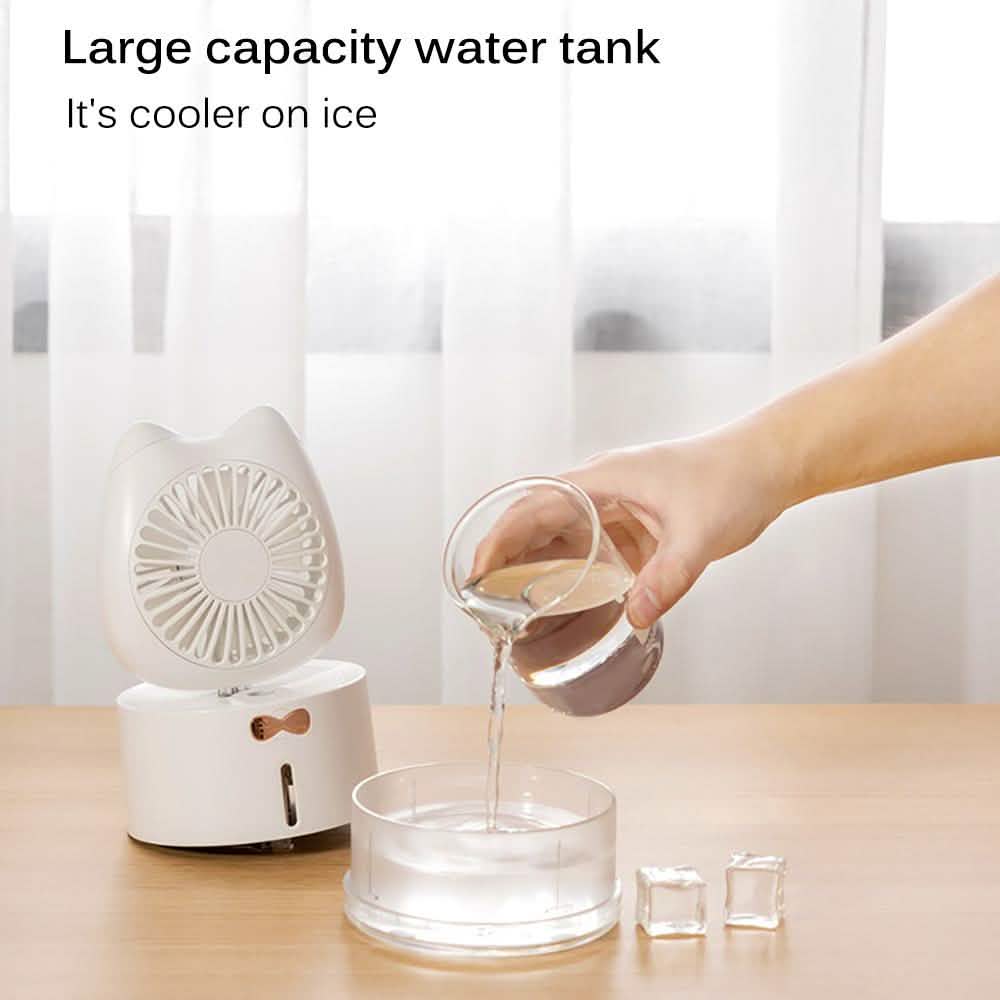 Cartoon Cat Fan Humidifier USB Charging Desktop Mute Hydrating Humidifier DailySale