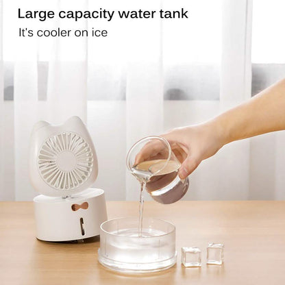 Cartoon Cat Fan Humidifier USB Charging Desktop Mute Hydrating Humidifier DailySale