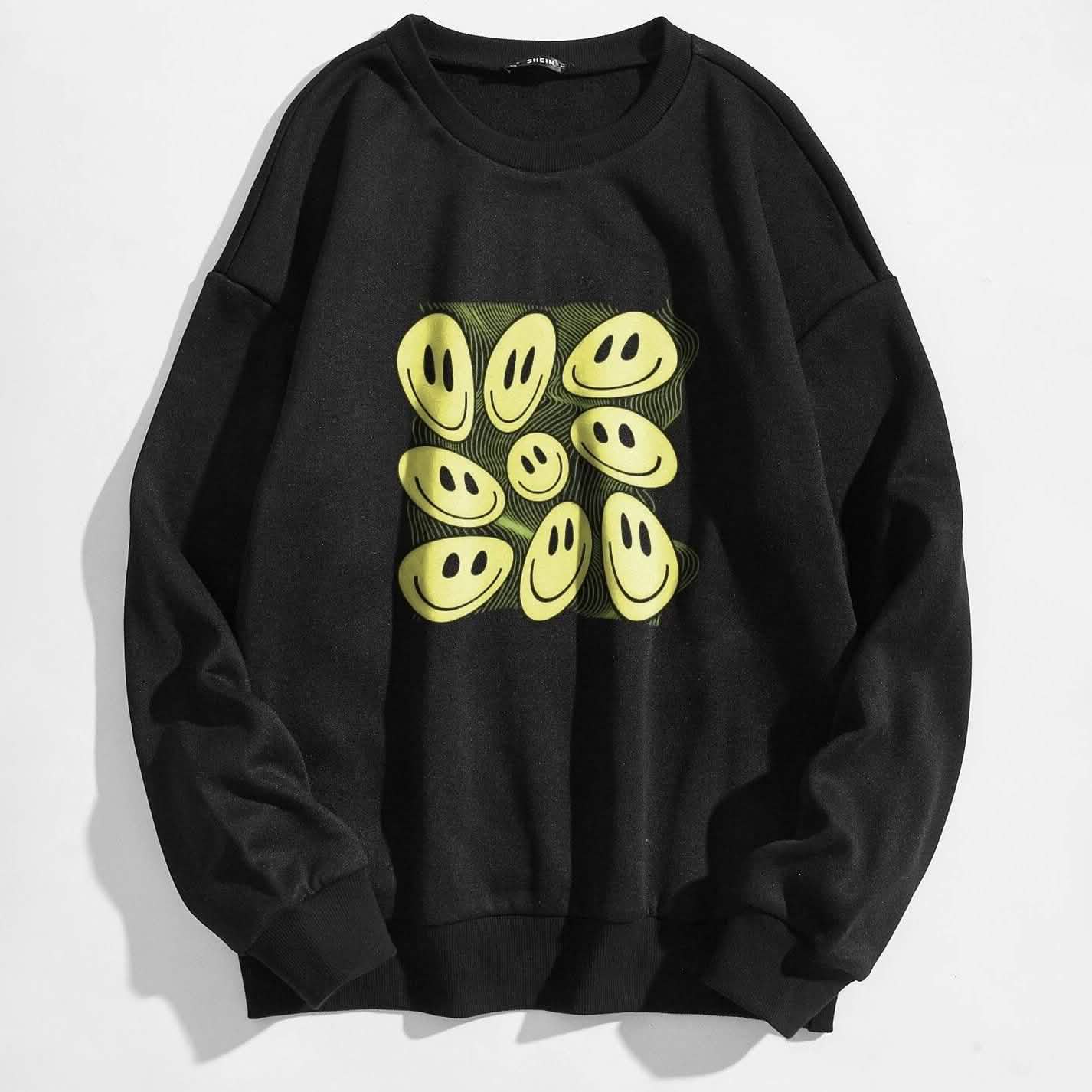 Cartoon Graphic Thermal Lined Oversized Sweatshirt DailySale