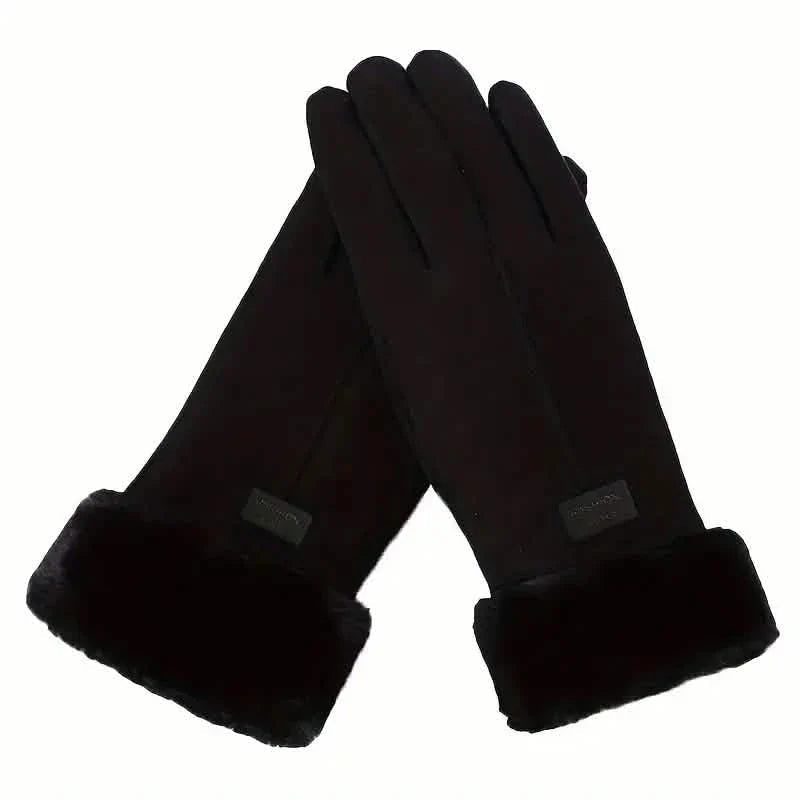 Cashmere Warm Suede Leather Plush Touch Screen Gloves DailySale
