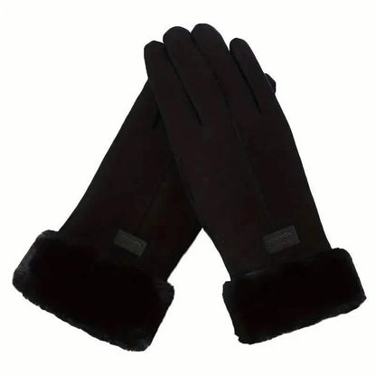 Cashmere Warm Suede Leather Plush Touch Screen Gloves DailySale