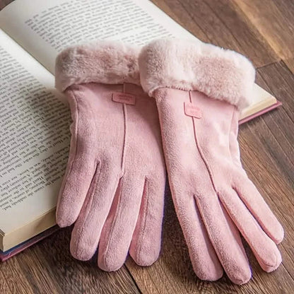 Cashmere Warm Suede Leather Plush Touch Screen Gloves DailySale