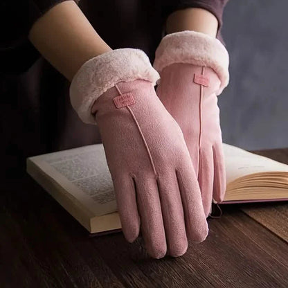 Cashmere Warm Suede Leather Plush Touch Screen Gloves DailySale