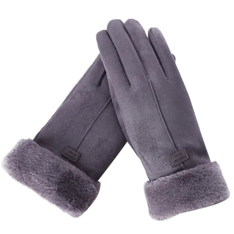 Cashmere Warm Suede Leather Plush Touch Screen Gloves DailySale