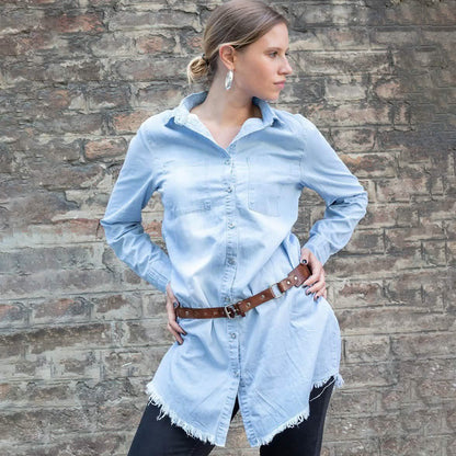 Casual Button Up Denim Shirt DailySale
