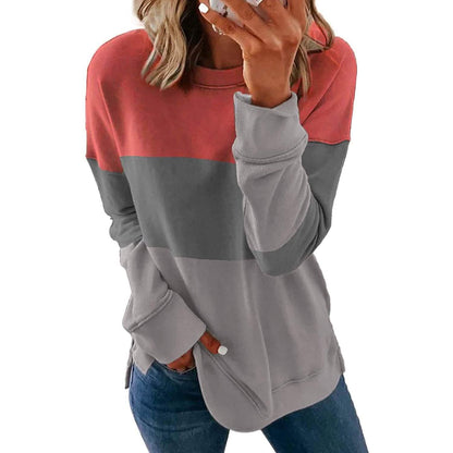 Casual Crewneck Tie Dye Sweatshirt Striped Printed Loose Soft Long Sleeve Pullover Tops Shirts DailySale