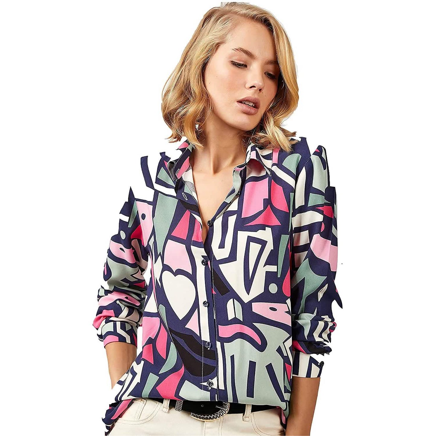 Casual Long Sleeve Button Down Shirts Tops DailySale