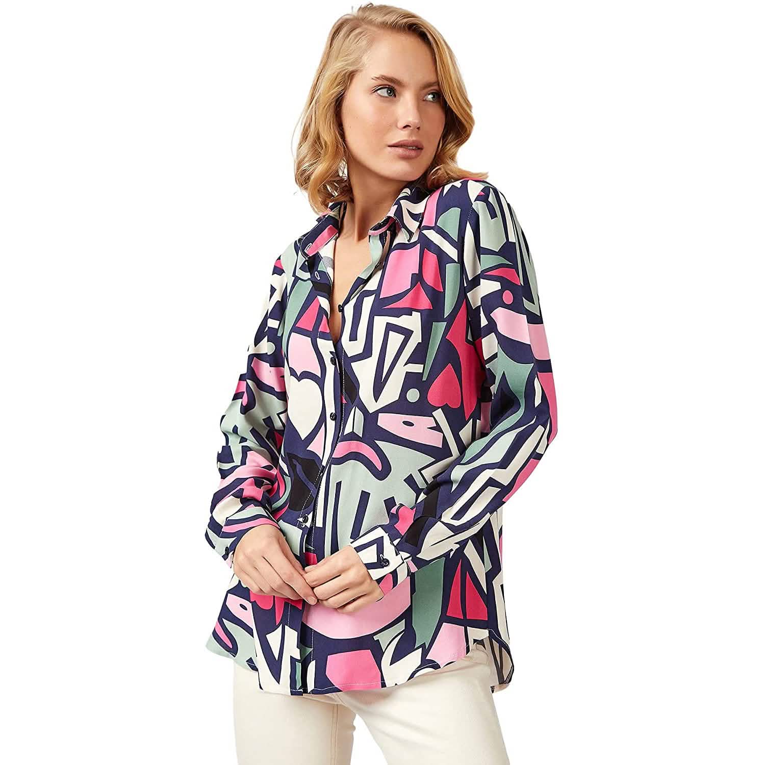 Casual Long Sleeve Button Down Shirts Tops DailySale