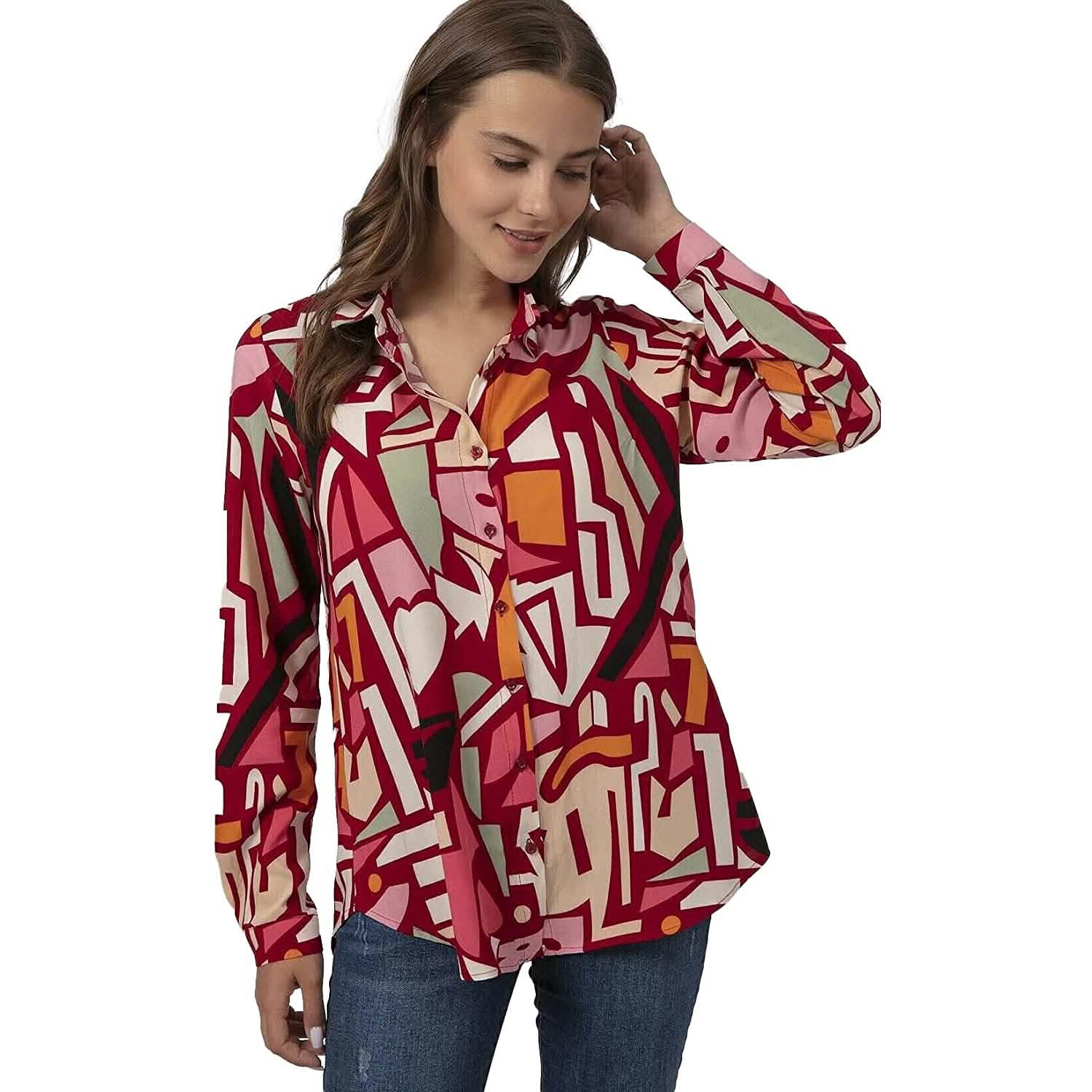 Casual Long Sleeve Button Down Shirts Tops DailySale