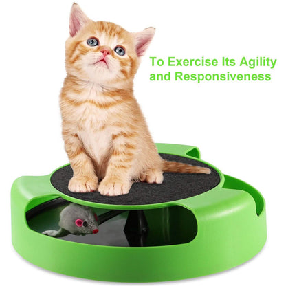 Cat Interactive Scratching Toy with Rotating Running Mouse DailySale