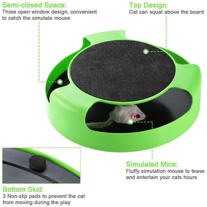 Cat Interactive Scratching Toy with Rotating Running Mouse DailySale