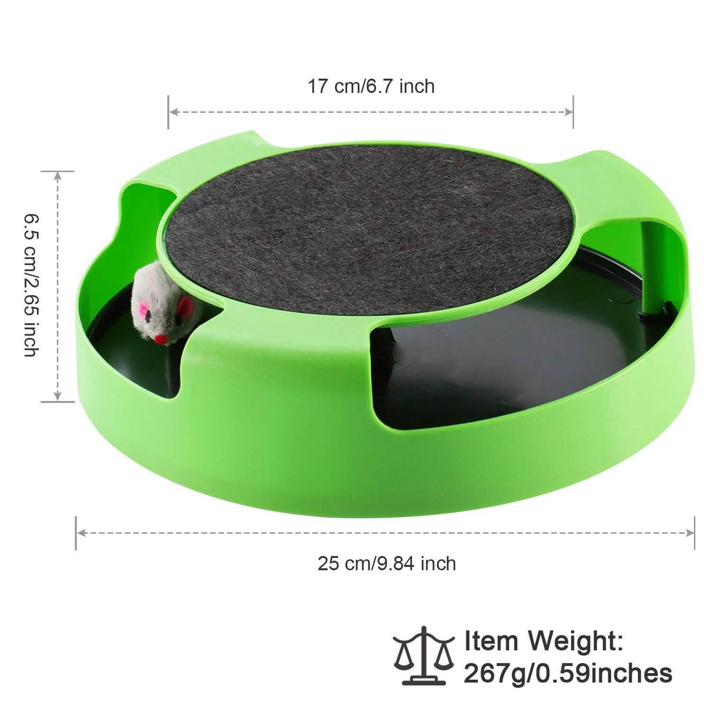 Cat Interactive Scratching Toy with Rotating Running Mouse DailySale