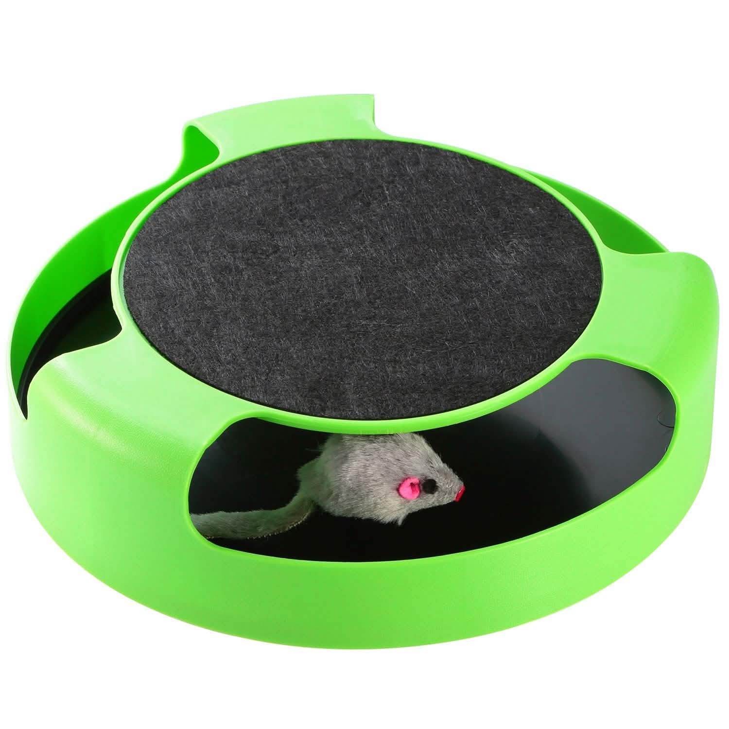 Cat Interactive Scratching Toy with Rotating Running Mouse DailySale