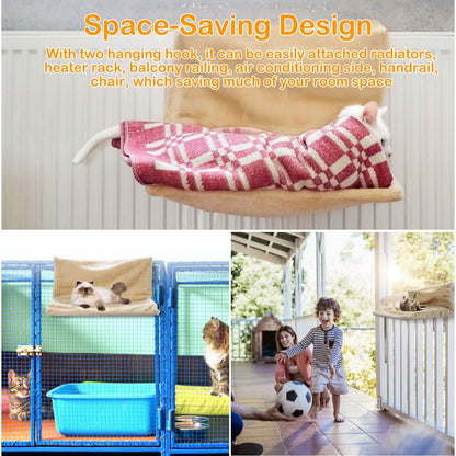 Cat Radiator Bed Pet Hammock Hanging Mat Blanket with Metal Frame DailySale