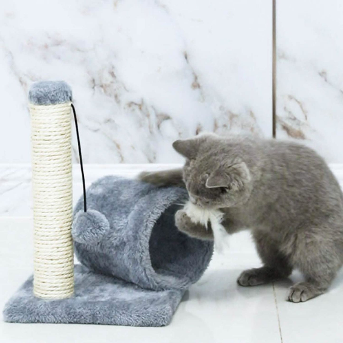 Cat Sisal Scratch Post Toy with Tunnel DailySale