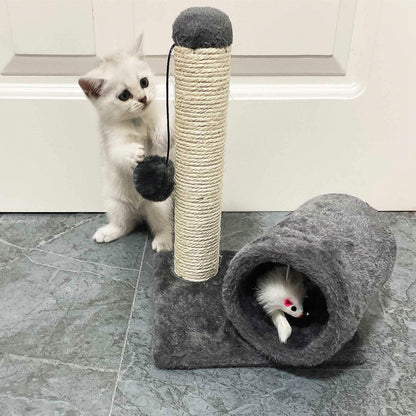 Cat Sisal Scratch Post Toy with Tunnel DailySale