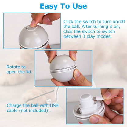 Cat Teaser Ball Automatic Self Rotating Interactive Cat Motion Exercise Toy DailySale