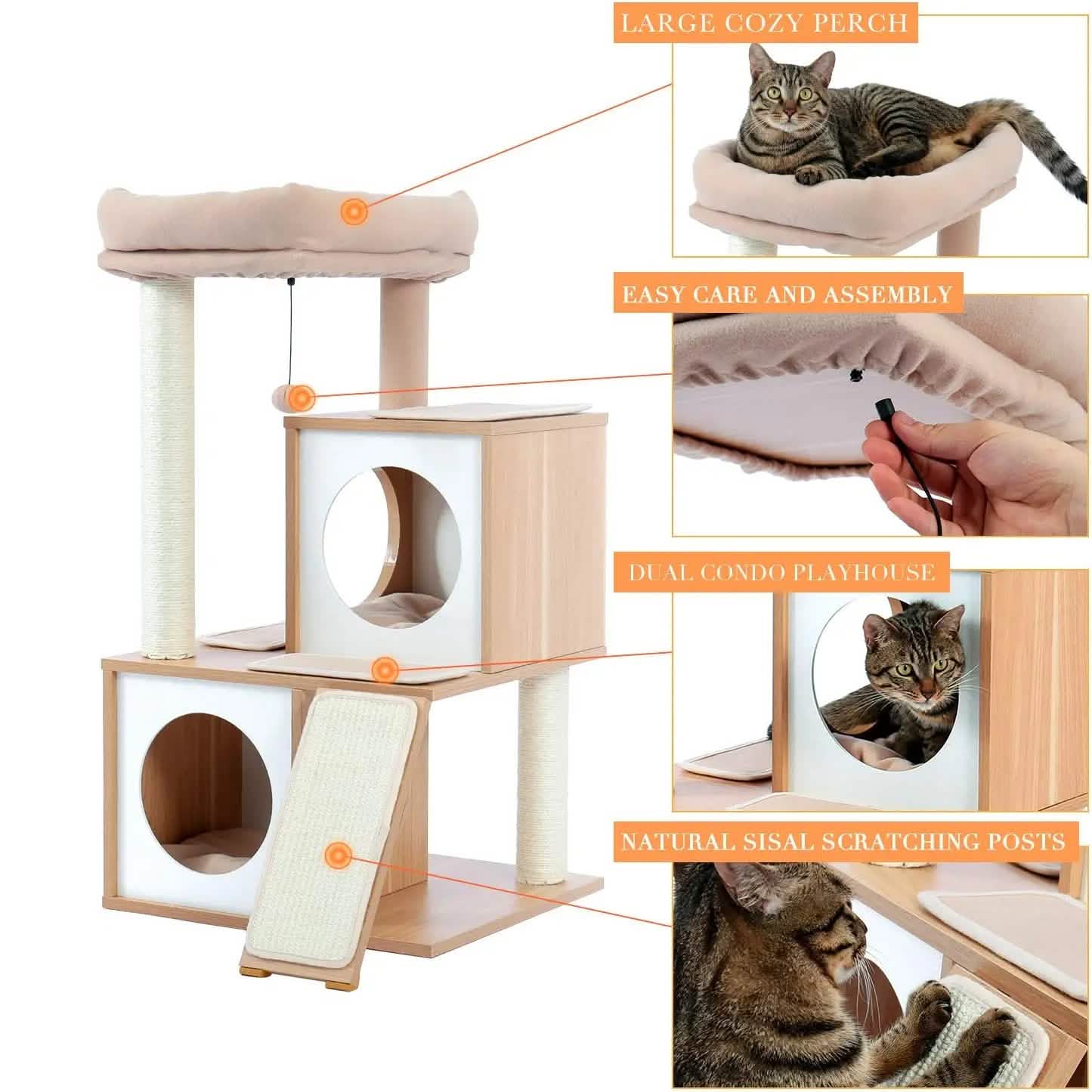 Cat Tree Deluxe 34" Cat Tower DailySale