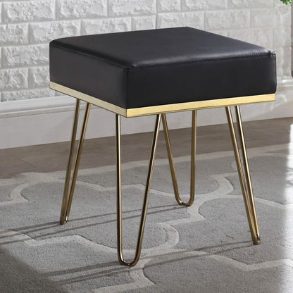 Catheau Square Ottoman Brass Finished Frame Hairpin Legs DailySale