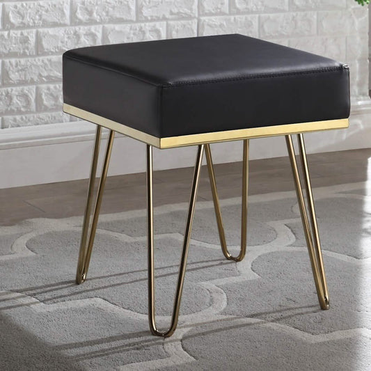 Catheau Square Ottoman Brass Finished Frame Hairpin Legs DailySale