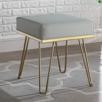 Catheau Square Ottoman Brass Finished Frame Hairpin Legs DailySale