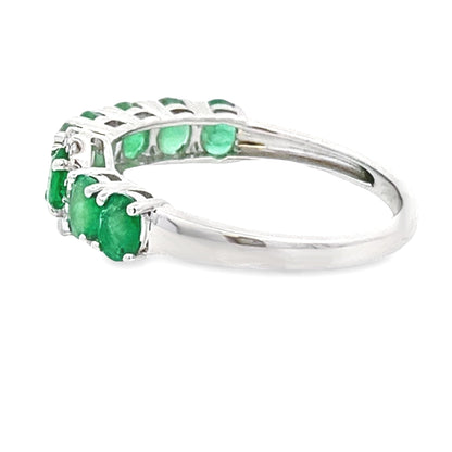 Emerald Diamond Fashion band rings 14KT White Gold Bids.com