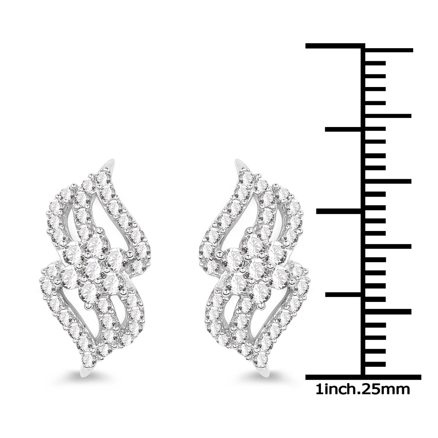 0.68 Carat Genuine White Diamond 14K White Gold Earrings (G-H Color, SI1-SI2 Clarity) Bids.com