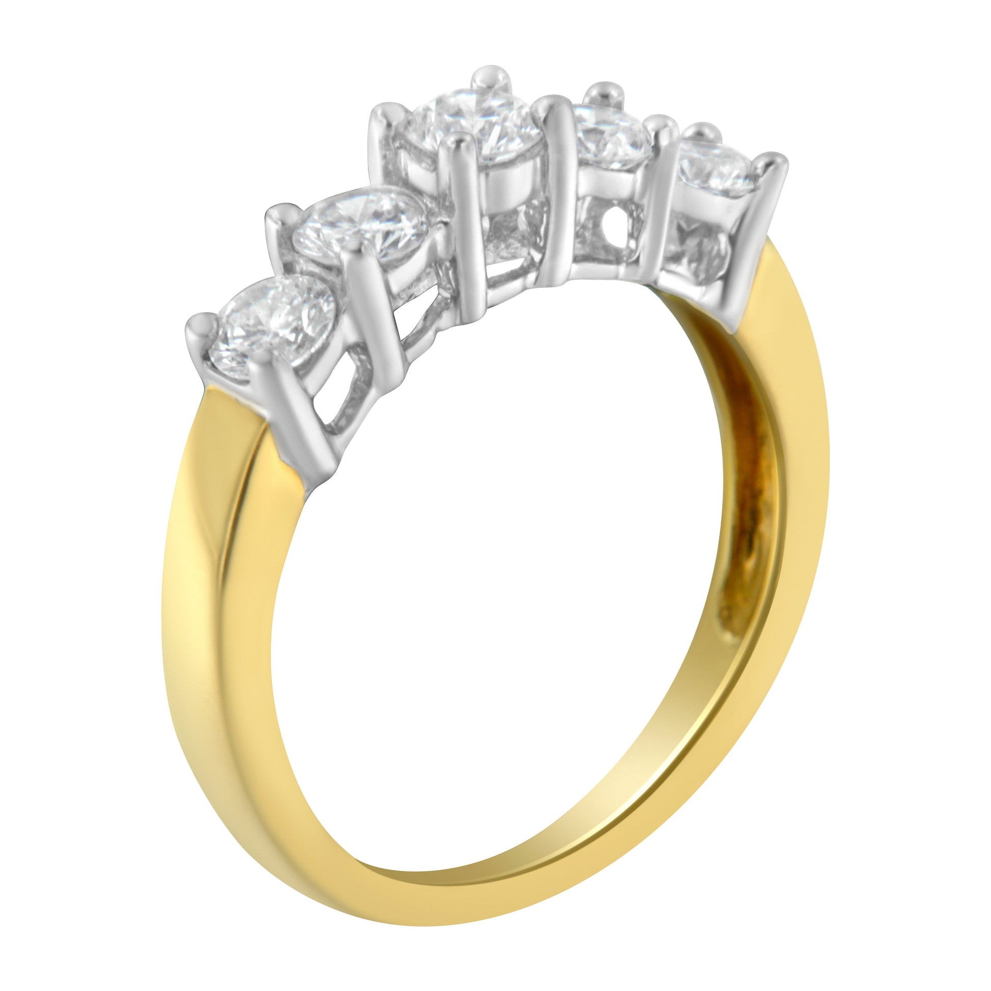 14KT Two Toned Gold 5 Stone Diamond Ring (1 cttw, H-I Color, SI1-SI2 Clarity) Bids.com