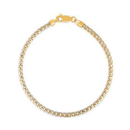 Round Pave Franco Chain Bracelet in 14k Yellow Gold  (3.15 mm) Bids.com