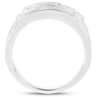 0.70 Carat Genuine White Sapphire .925 Sterling Silver Ring Bids.com