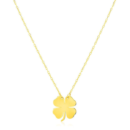 14K Yellow Gold Four Leaf Clover Necklace Bids.com
