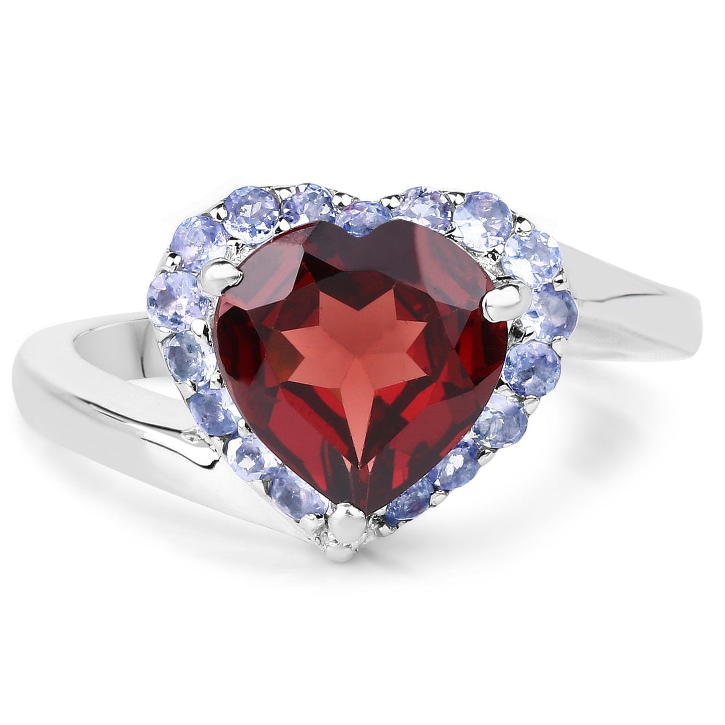 3.26 Carat Genuine Garnet and Tanzanite .925 Sterling Silver Ring Bids.com