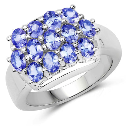 2.21 Carat Genuine Tanzanite .925 Sterling Silver Ring Bids.com