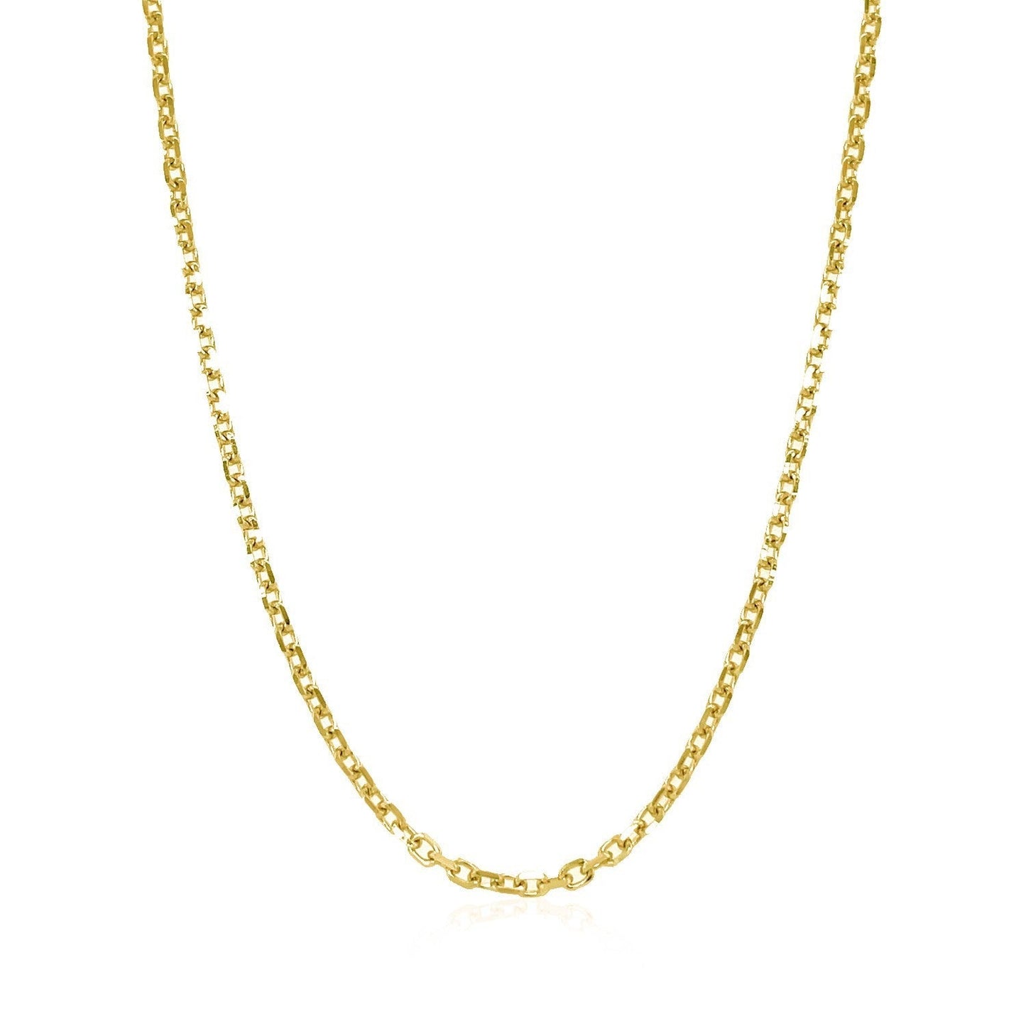 14k Yellow Gold Diamond Cut Cable Link Chain 1.8mm Bids.com